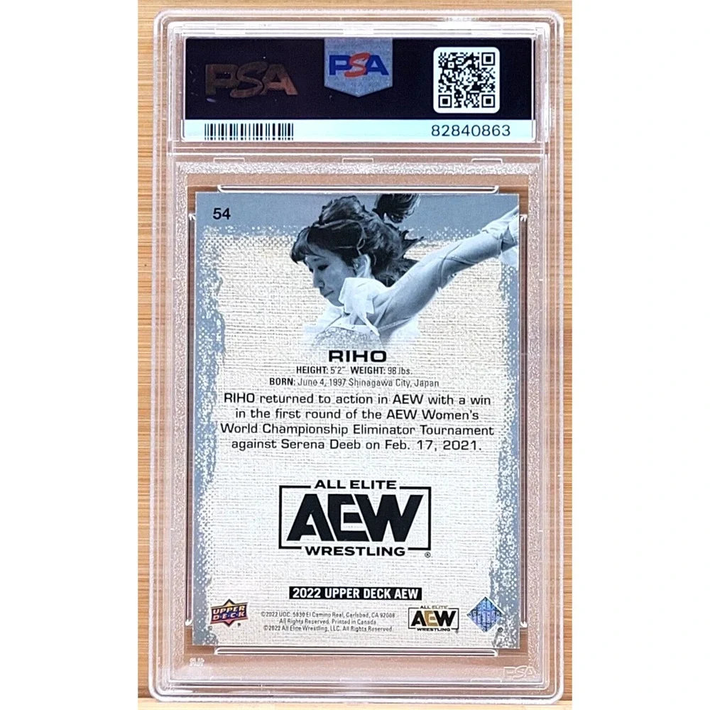 2022 UPPER DECK AEW RIHO EXCLUSIVES #D/100  PSA 10‎ GEM MINT WWE POP 1